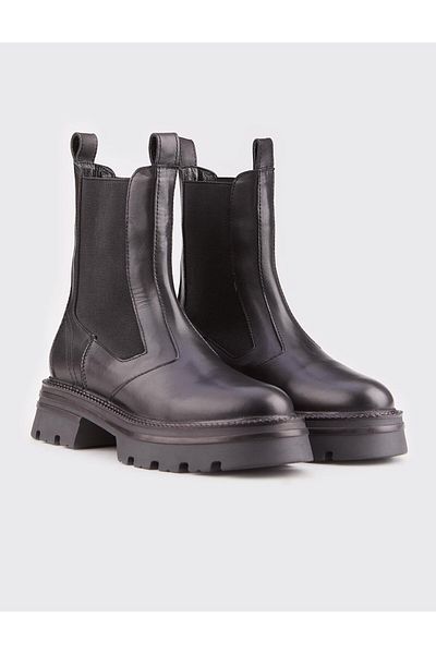 Cabani Genuine Leather Black Daily Women's Boots