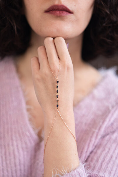 SUNSHINE 925 Ayar Rose Kaplamalı Damla Kesim Mistik Topaz Taşlı Gümüş Şahmeran