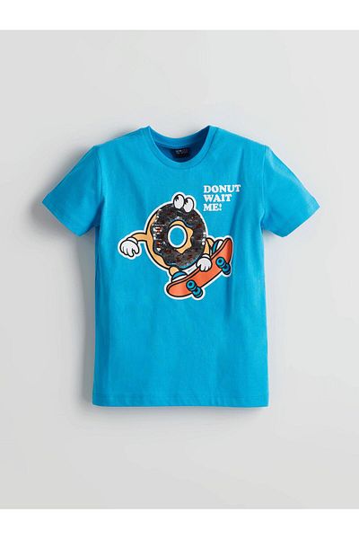LC Waikiki New Season Crew Neck - Tricou pentru bărbați și copii cu paiete în două direcții