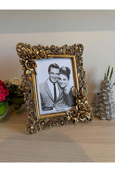 MGS COLLECTION Decorative Picture Frame Rose Motif Gülşah Frame 15X20 cm