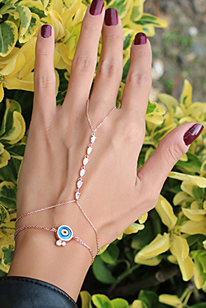 SUNSHINE 925 Ayar Rose Kaplamalı Damla Kesim Beyaz Taşlı Gümüş Şahmeran