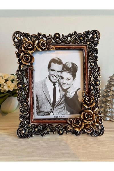 MGS COLLECTION Decorative Picture Frame Rose Motif Gülşah Frame 15X20 cm