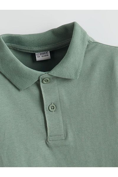 LC Waikiki Βαμβακερό χτενισμένο μπλουζάκι New Season Polo Neck Boy - S59114Z4