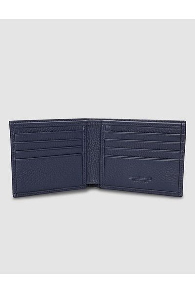 Cabani 100% Genuine Leather Navy Blue Men's Wallet with Card Compartment