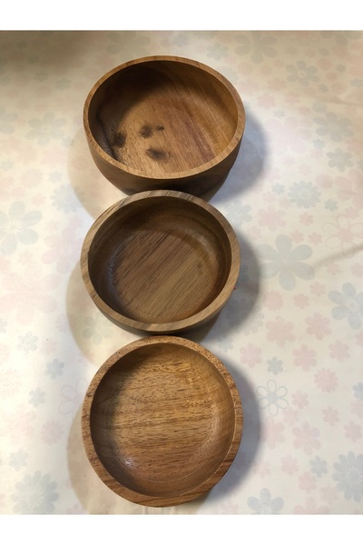Kawimoda Acacia Set of 3 Snacks & Bowl 13X4 cm 11X4 cm 10X3 cm