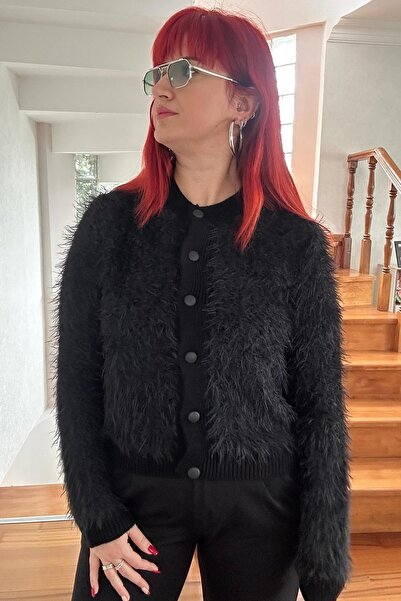 Derya butik Siyah Yumoş Hırka