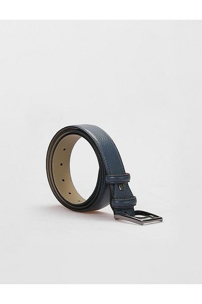 Cabani 100% Genuine Leather Men's Navy Blue 3.5 cm Classic Belt