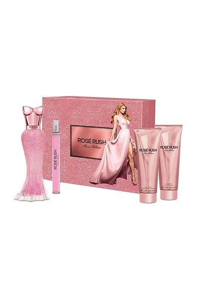 Paris Hilton Set of 4- Rose Rush Edp+ Mini+Body Lotion+ Shower Gel 290ml