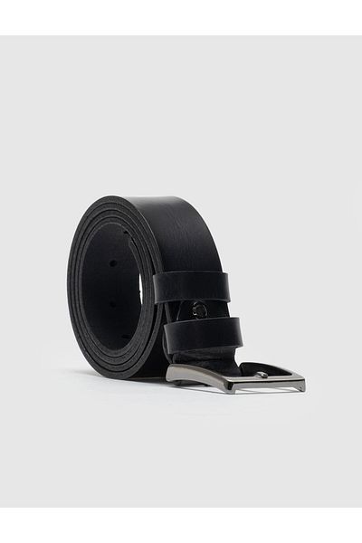 Cabani 100% Genuine Leather Men's Black 4 cm Classic Belt