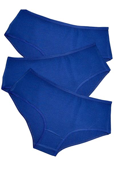 Gizli Butik Set de 3 chiloți din bumbac cu talie înaltă - Indigo