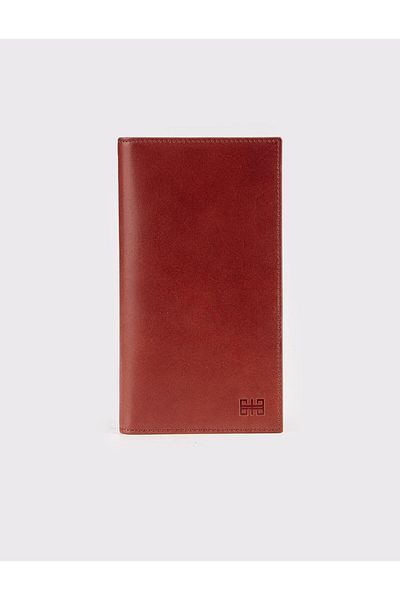 Cabani Genuine Leather Brown Compartment Card Holder
