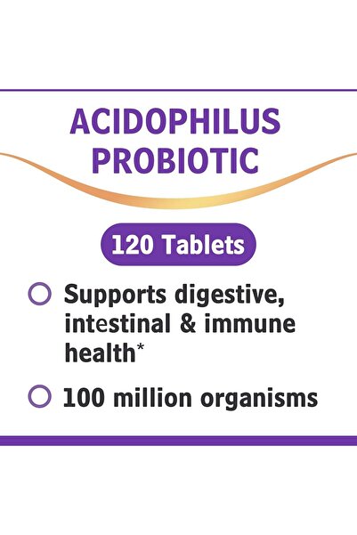 NBL Natural بروبيوتيك 100 مليون، يدعم صحة الجهاز الهضمي والأمعاء، 120 قرصًا