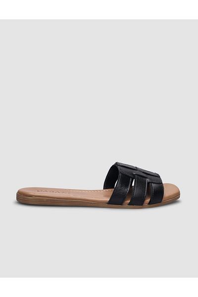 Cabani Papuci negri din piele naturală 100% pentru femei