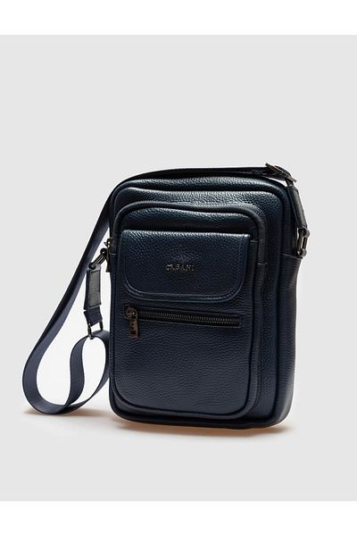 Cabani Genuine Leather Navy Blue Men's Daily Messenger Bag