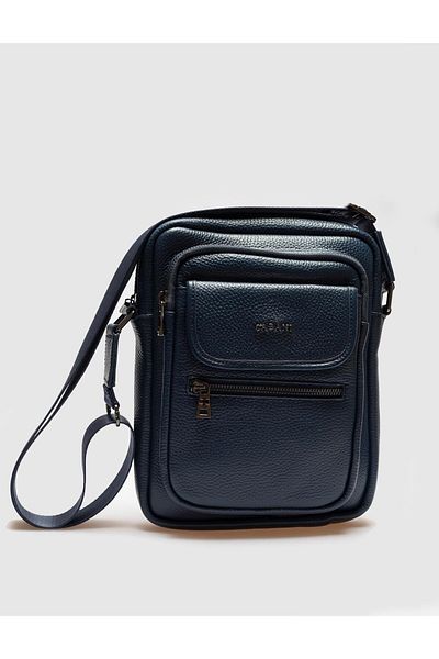 Cabani Genuine Leather Navy Blue Men's Daily Messenger Bag