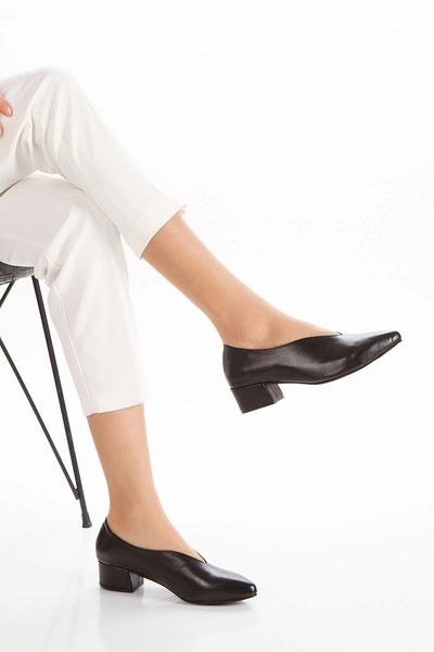 MFT AYAKKABI Pantofi de damă din piele naturală cu toc gros