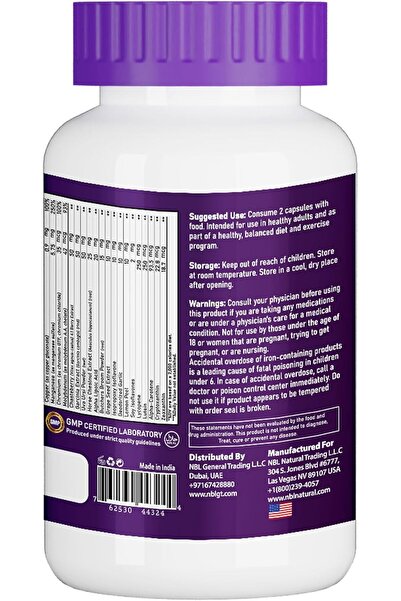 NBL Natural Women Multivitamin, Supports Energy, Muscle, Bone Health, Immune Support, 120 Capsules