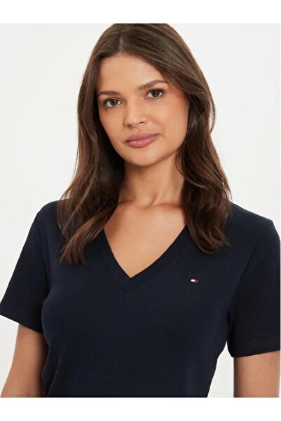 Tommy Hilfiger SLIM FIT V - NECK ORGANIC COTTON T-SHIRT