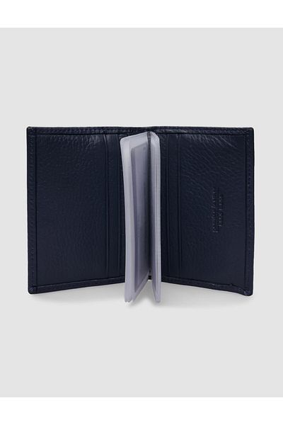 Cabani 100% Genuine Leather Navy Blue Card Holder