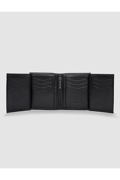 Cabani Genuine Leather Zippered Black Men's Wallet