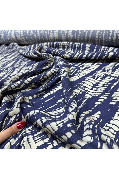 Yaren Ülker Krinkıl Dökümlü Crinkle Viskon Kumaş %100 Pamuk Su Yolu Desenli L...