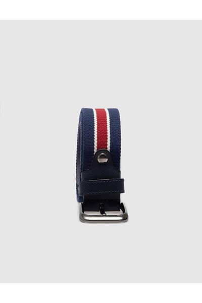 Cabani Knitwear Navy Blue - Red 4 cm Men's Casual Belt