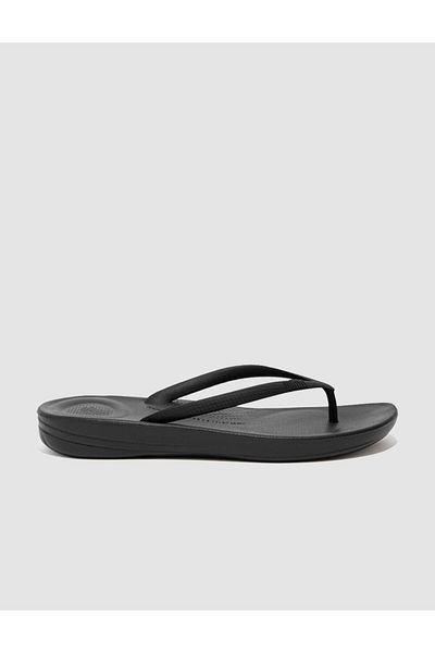 Fitflop E54 Ergonomic Black Women's Flip Flops - IQushion