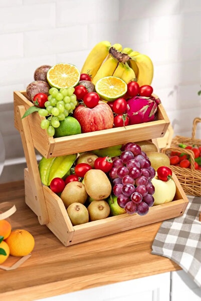 sweenhome Bambu 2 Katlı Mutfak Rafı I Baharatlık ve Meyve Rafı I Tezgah Üstü ...