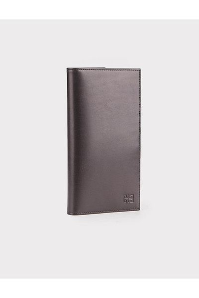 Cabani Men's Genuine Leather Black Card Holder with Stitching Detail