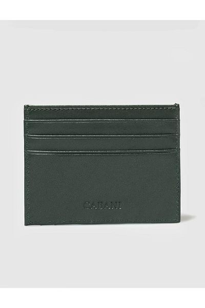 Cabani Genuine Leather Green Card Holder