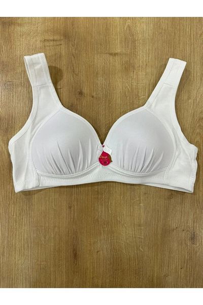 BEYAZTOPTAN High Quality Women's Recoiler White Combed Combed Sponge with Wireless Bra