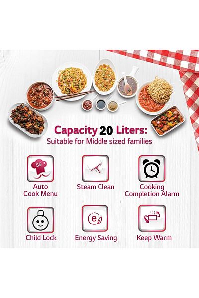 DLC D LC Digital Microwave Oven, 20L, 700W, LCD Display, Push Button Control - DLC-37720