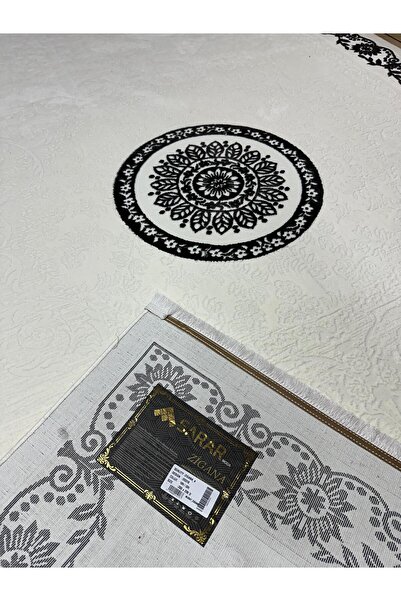Zigana SARAR ZİGANA SERİSİ GÖBEKLİ ÇERÇEVELİ BEYAZ,MAVİ&SİYAH Salon&Oturma Yatak Odası Koridor Modern Halı