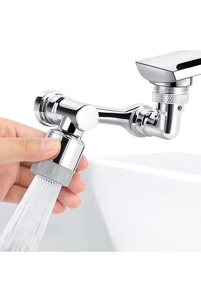 MCreative 1080 Degree Swivel Robotic Arm Faucet Head, Faucet Extension Attachment Bit, A1, Chrome