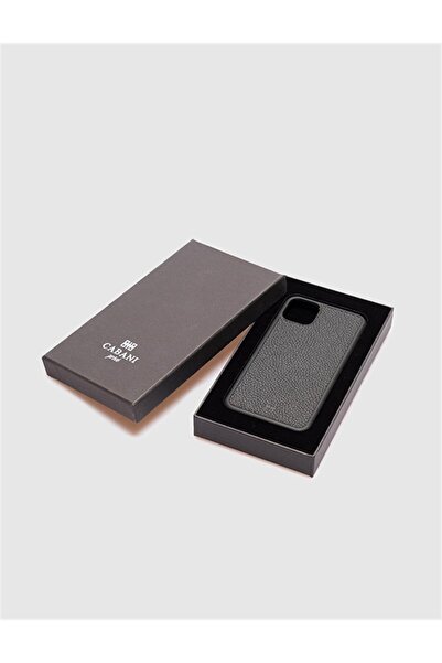 Cabani Hakiki Deri Iphone 11 Pro Max Siyah Telefon Kılıfı