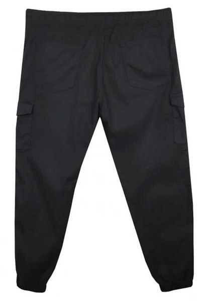 AKTEZ-EL Μαύρο παντελόνι Jogger Plus Size - Lycra με τσέπες Cargo 1903