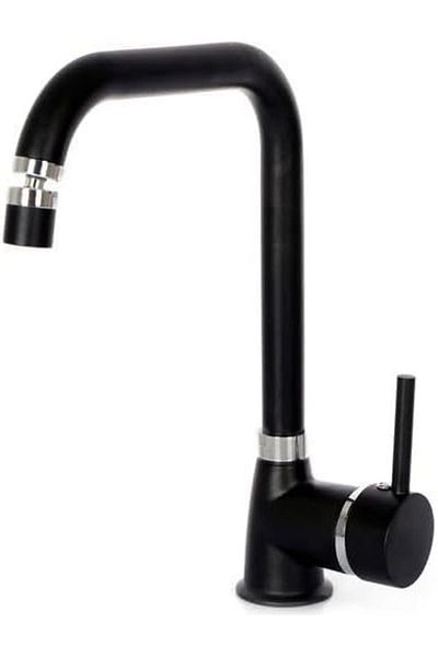 STOREMAX Μπαταρία νεροχύτη κουζίνας MU-ARTSHOP Vera Black Brass 360 °   tnca 871301 με κινητή κεφαλή