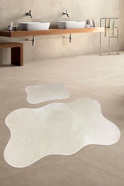 Dokumacıoğlu Anatolia Vizon XL Σετ μεγάλης πατάκι μπάνιου - Σετ 2 (80x140 + 50x70 cm), Σετ τουαλέτας με αντιολισθητική βάση