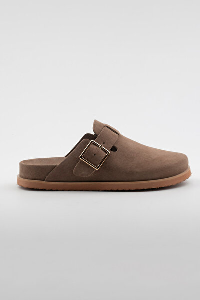 alamoda شباشب أوليفا النسائية المصنوعة من الجلد الطبيعي بإبزيم من جلد المنك ا...