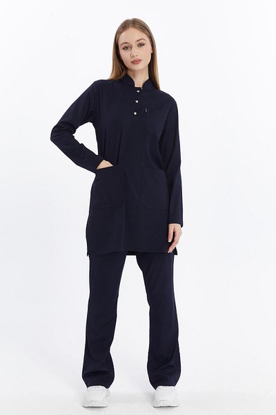 Çatı Medikal Lycra Doctor Nurse Hijab Jersey Set Scrubs Uniform Surgical Suit