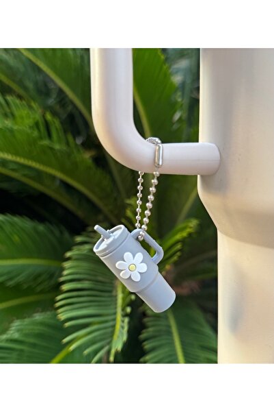 YuccaCo Accessorize Your Life Gray Floral Thermos Accessory/ Thermos Thermos Charm/Charm/Thermos Accessory