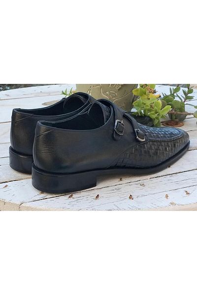 Pierre Cardin Pce1322464 Ανδρικά παπούτσια από γνήσιο δέρμα πλεκτά με διπλή πόρπη με καβάλο
