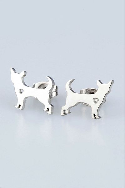 Lila Rosa Cat Figured Tiny Steel Earrings