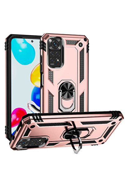 Techaks حافظة Redmi Note 11 العالمية مع حامل للكاميرا وغطاء مغناطيسي على شكل ...