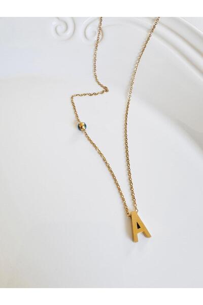 DEVİ fashion الصلب عين الشر مطرز حرف A قلادة