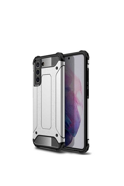 noktaks Galaxy S21 Fe Compatible - Case Dual Layer Armor Tank Crash Military Cover - Grey - T17178