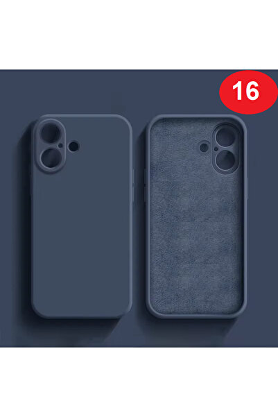 Balerion Apple iPhone 16 Kılıf Kadife Lansman Soft Yumuşak Liquid Silikon Kam...