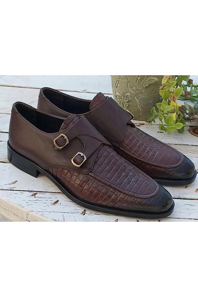 Pierre Cardin Pce1322464 Ανδρικά παπούτσια από γνήσιο δέρμα πλεκτά με διπλή πόρπη με καβάλο