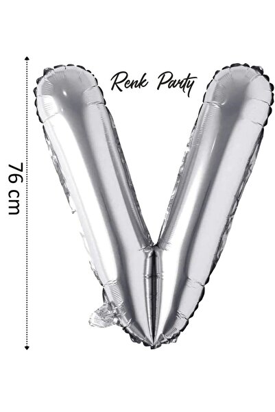 renk party بالون حرف V - 68 سم - لون هيلوم قوي