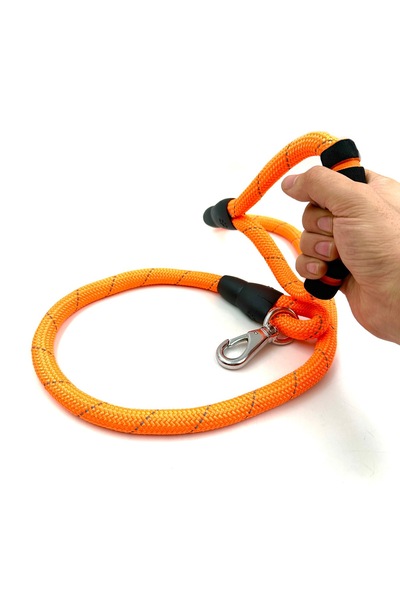 Tasma Market Turuncu Yumuşak Tutma Kulplu Reflektörlü Köpek Yürüyüş Tasması